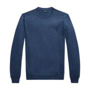 Slim-Fit Wasbare Wol Ronde Hals Sweater Polo Ralph Lauren , Blue , Her...