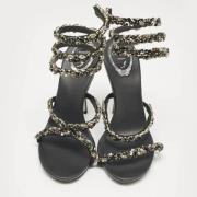 Pre-owned Satin sandals René Caovilla Pre-owned , Black , Dames