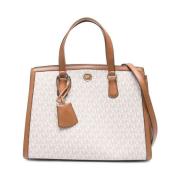 Beige Satchel Tas met Acorn Detail Michael Kors , Beige , Dames