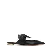 Elegante zwarte leren mules met open teen Aquazzura , Black , Dames