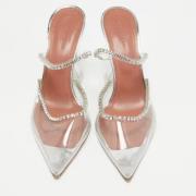 Pre-owned Leather sandals Amina Muaddi Pre-owned , White , Dames