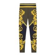 Barocco Print High-Waisted Broek Versace , Multicolor , Dames