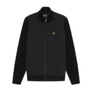 Gebreide Hybride Textuur Rits Cardigan Lyle & Scott , Black , Heren