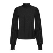 Elegante Zwarte Zijden Blouse Bruuns Bazaar , Black , Dames