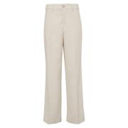 Wijde broek met plooien s.Oliver , Beige , Dames