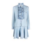 Korte Jurken, Stijlvolle Collectie Moschino , Blue , Dames