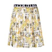 Witte Twill Rok Polyester Samenstelling Versace Jeans Couture , Multic...