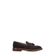 Bruine Suède Loafers met Kwastjes Brunello Cucinelli , Brown , Heren