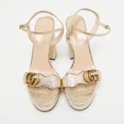 Pre-owned Leather sandals Gucci Vintage , Yellow , Dames