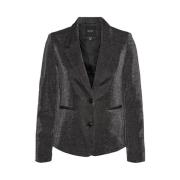 Glanzende Aansluitende Blazer Zwart/Zilver Lurex Vero Moda , Black , D...