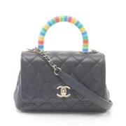 Pre-owned Leather chanel-bags Chanel Vintage , Blue , Dames