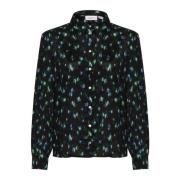 Bloemen Blurry Mini Blooms Overhemdblouse Saint Tropez , Black , Dames