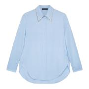 Blouse en overhemden, 100% samenstelling Elena Mirò , Blue , Dames