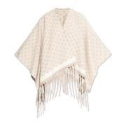 Poncho met monogram Salvatore Ferragamo , Beige , Dames