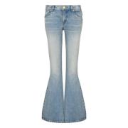 Blauwe Bootcut Flared Jeans Balmain , Blue , Dames