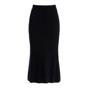 Minimalistische Wollen Gebreide Midi Rok Alessandra Rich , Black , Dam...