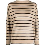 Blauwe Gebreide Choker Trui Lorena Antoniazzi , Beige , Dames