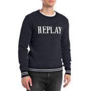 Logo Sweater Replay , Blue , Heren