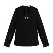 Lange mouwen top met split Tory Burch , Black , Dames