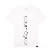 Gedrukt Wit Katoenen T-shirt met korte mouwen Courrèges , White , Dame...