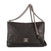 Pre-owned Leather chanel-bags Chanel Vintage , Black , Dames