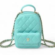 Pre-owned Leather chanel-bags Chanel Vintage , Blue , Dames