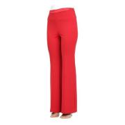 Rode Elegante High-Waisted Straight-Leg Broek ViCOLO , Red , Dames