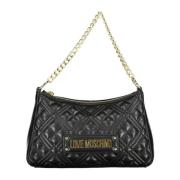 Zwarte Schoudertas met Kettinghengsel Love Moschino , Black , Dames