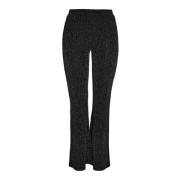 Zwarte Flared Broek met Lurex Noisy May , Black , Dames