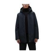 Gerecyclede Oceaan Polyester Parka Jas Ecoalf , Black , Heren