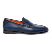 Leren pennyloafer voor heren Santoni , Blue , Heren