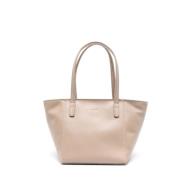 Casual Taupe Leren Tote Tas By FAR , Beige , Dames