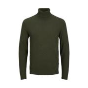 Groene Gebreide Rolhals Trui Jack & Jones , Green , Heren