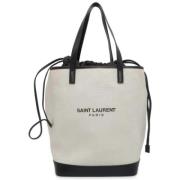 Pre-owned Canvas totes Saint Laurent Vintage , White , Dames