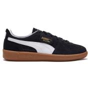 Zwarte Leren Sneakers Stijlvol Ontwerp Puma , Black , Dames