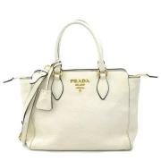 Pre-owned Leather prada-bags Prada Vintage , White , Dames