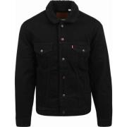 Levis Trucker Jas Zwart Levi's , Black , Heren