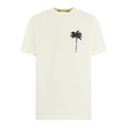 Gescheurd Logo T-shirt Room Palm Angels , Beige , Heren