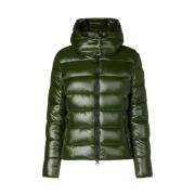 Gewatteerde Groene Jas met Capuchon Save The Duck , Green , Dames