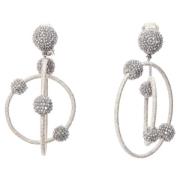 Pre-owned Cotton earrings Oscar De La Renta Pre-owned , Gray , Dames