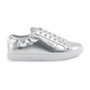 Gerimpelde Lage Top Sneakers Zilver Trussardi , Gray , Dames