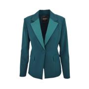 Elegante Groene Jas met Peak Revers Liu Jo , Green , Dames