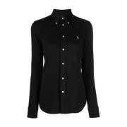 Casual Langemouw Zwart Katoenen Overhemd Polo Ralph Lauren , Black , D...