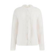 Gehaakt Vest met Koreaanse Kraag Guess , White , Dames