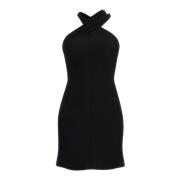 Asymmetrische Kruis Mini Jurk Courrèges , Black , Dames