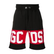 Zwarte Katoenen Casual Sweatshorts Gcds , Black , Heren