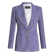 Blauwe Casual Blazer Etro , Blue , Dames