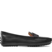 Zwarte Leren Loafers voor Vrouwen Ralph Lauren , Black , Dames