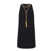 Mouwloze Minijurk met Monogram Voering Elisabetta Franchi , Black , Da...