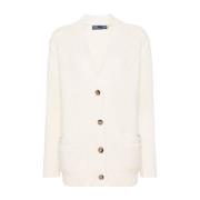 Beige Wol Langemouw Cardigan Polo Ralph Lauren , Beige , Dames